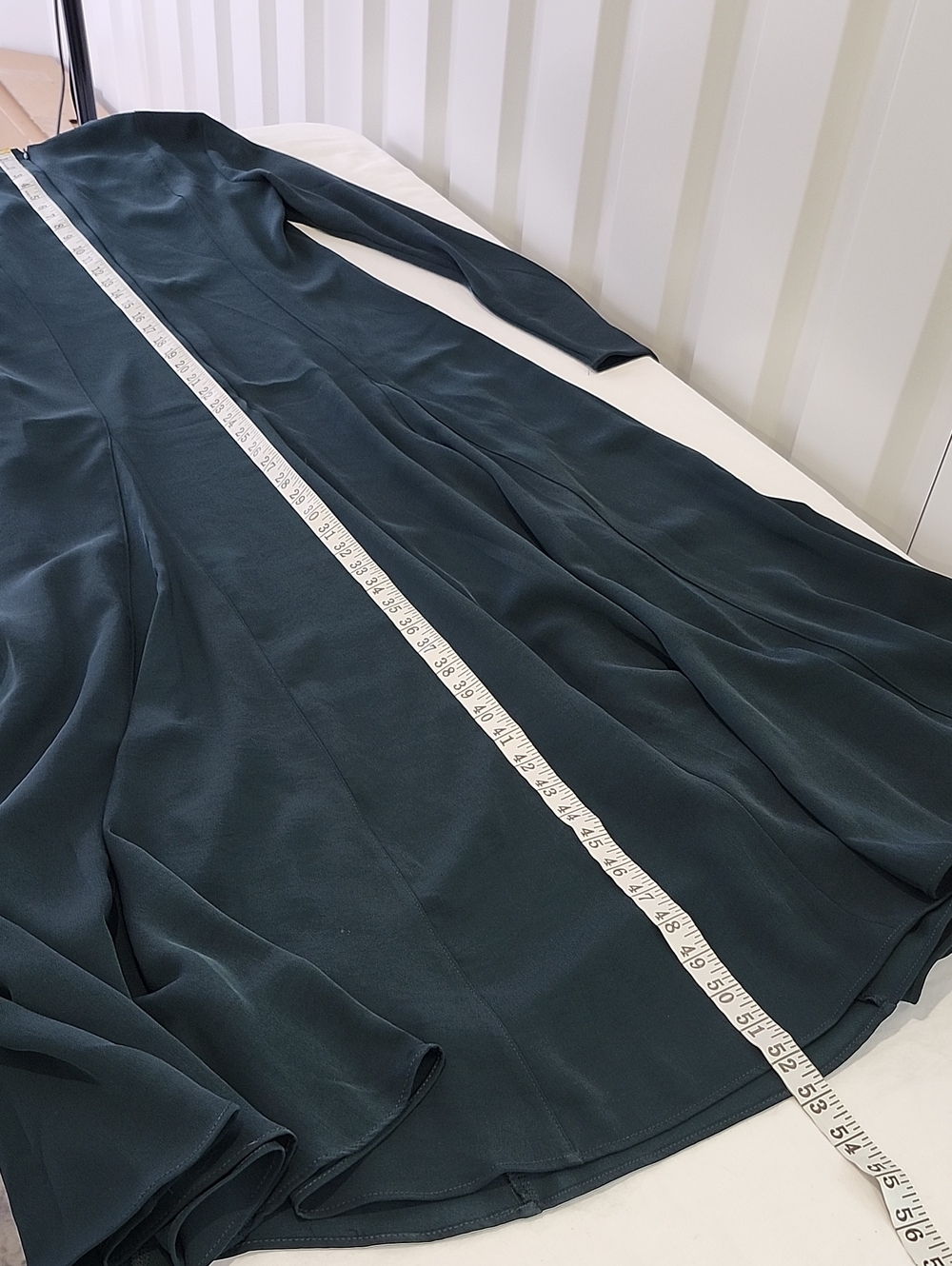 Mango MNG Womens Dark Green Long-Sleeve Flared Maxi Dress Sz 8 NWT Forest Fairy - Picture 10 of 10